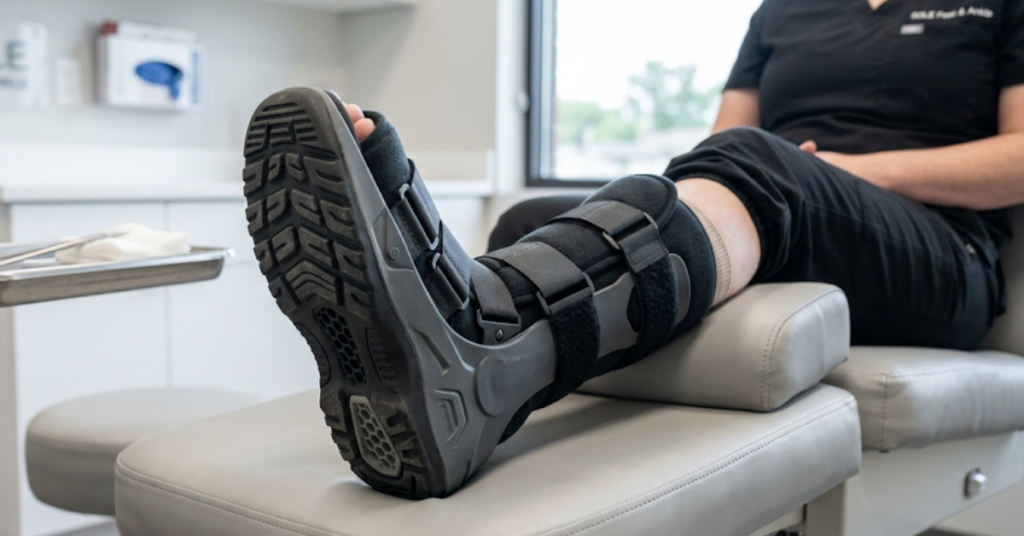 Medical offloading boot Valparaiso, specialized walking boot for ulcers, pressure relief boot podiatry, diabetic foot offloading Indiana, limb salvage equipment Valparaiso, Sole Foot and Ankle cli