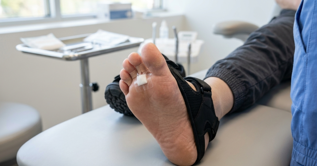 MIS hammertoe correction post-surgery foot with improved toe alignment and minimal incision in Valparaiso podiatry clinic