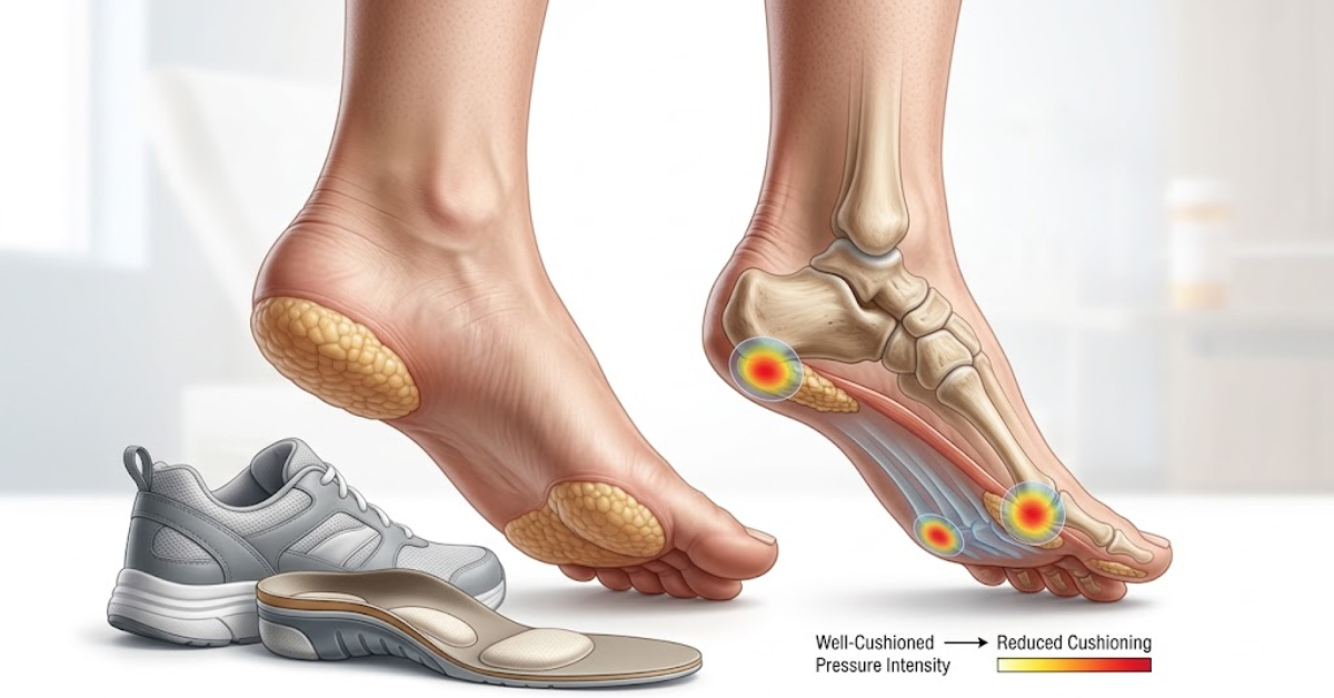 Foot fat pad atrophy and pressure changes associated with rapid GLP-1 weight loss
